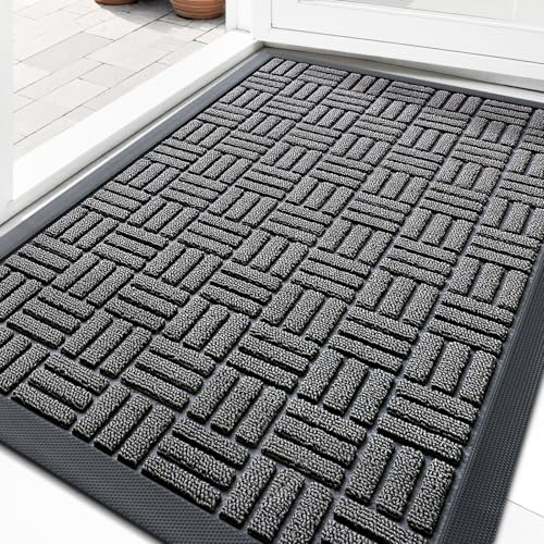 Heavy-Duty Front Door Mat, 29.5x17 Inch Non-Slip Low-Profile Entryway Mat
