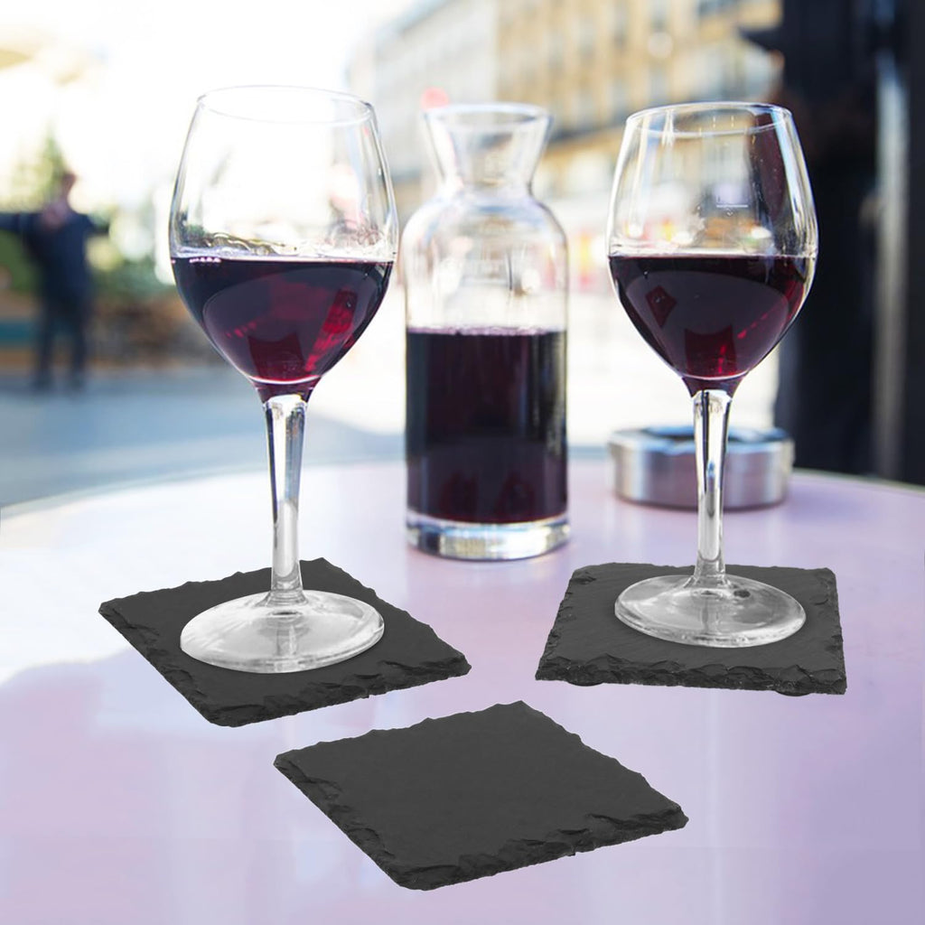 60 Pack 4 Inch Square Slate Coasters,Coasters for Drinks, Black Stone Coaster with Anti-Scratch Bottom, Ideal for Home Decor, Bar, Housewarming Gifts, and Laser Engraving KUKLIPJIM