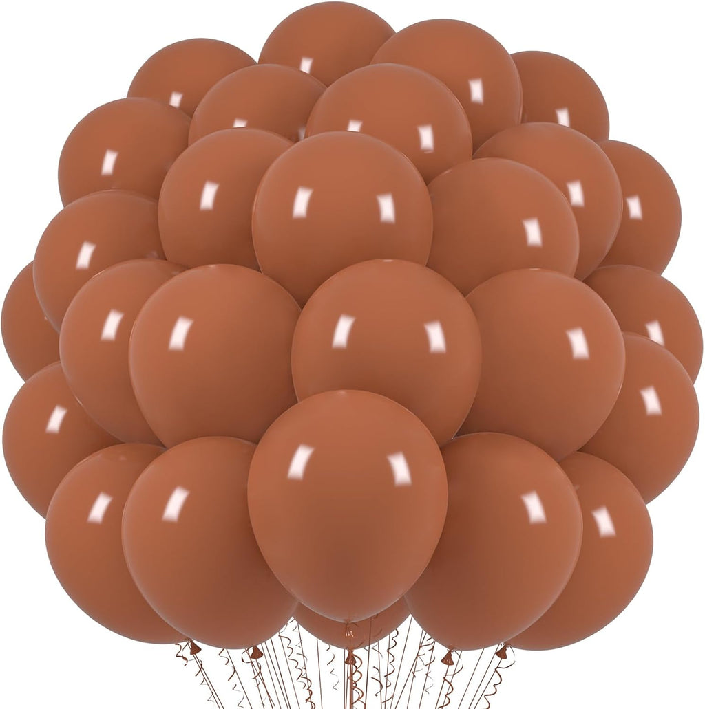 Voircoloria Coffee Brown Balloons - 12-Inch Tan Latex Pack of 66 | Perfect for Weddings, Birthdays & Celebrations
