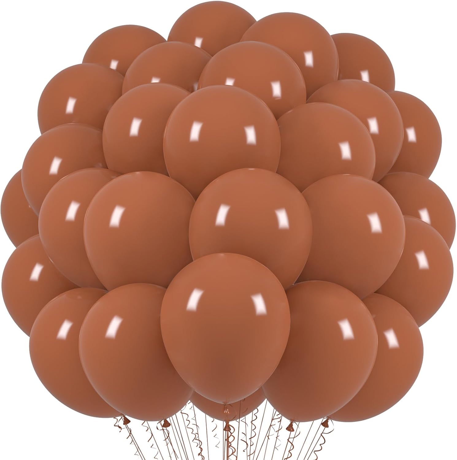 Voircoloria Coffee Brown Balloons - 12-Inch Tan Latex Pack of 66 | Perfect for Weddings, Birthdays & Celebrations