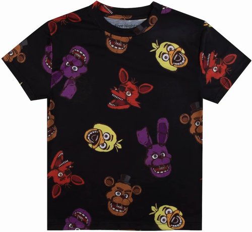 Five Nights at Freddy's Crew Neck Tees - Game Over Design | 4-Pack for Boys