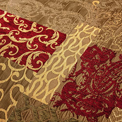 Loom and Mill Luxury Jacquard Table Runner 13x108 in (Rectangle-Red Gold)
