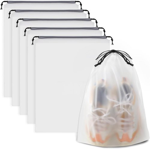 COIDEA Waterproof Travel Shoe Bags - Clear Packing & Storage Essentials for Men and Women | 15.7 x 11.8 Inches, Set of 5