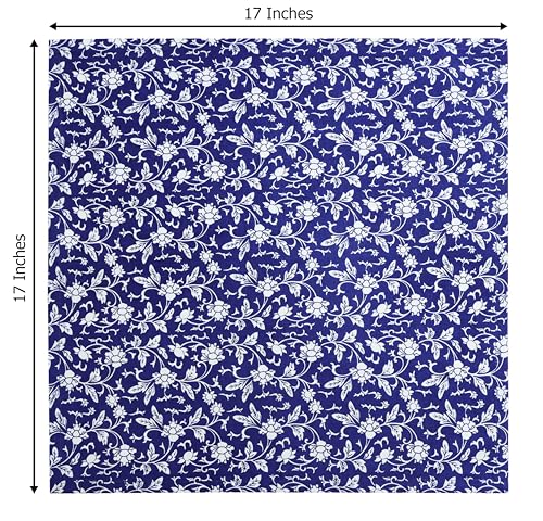 12-Piece Cotton Cloth Napkin Set, 17x17 Inch Reusable Printed Table Linens
