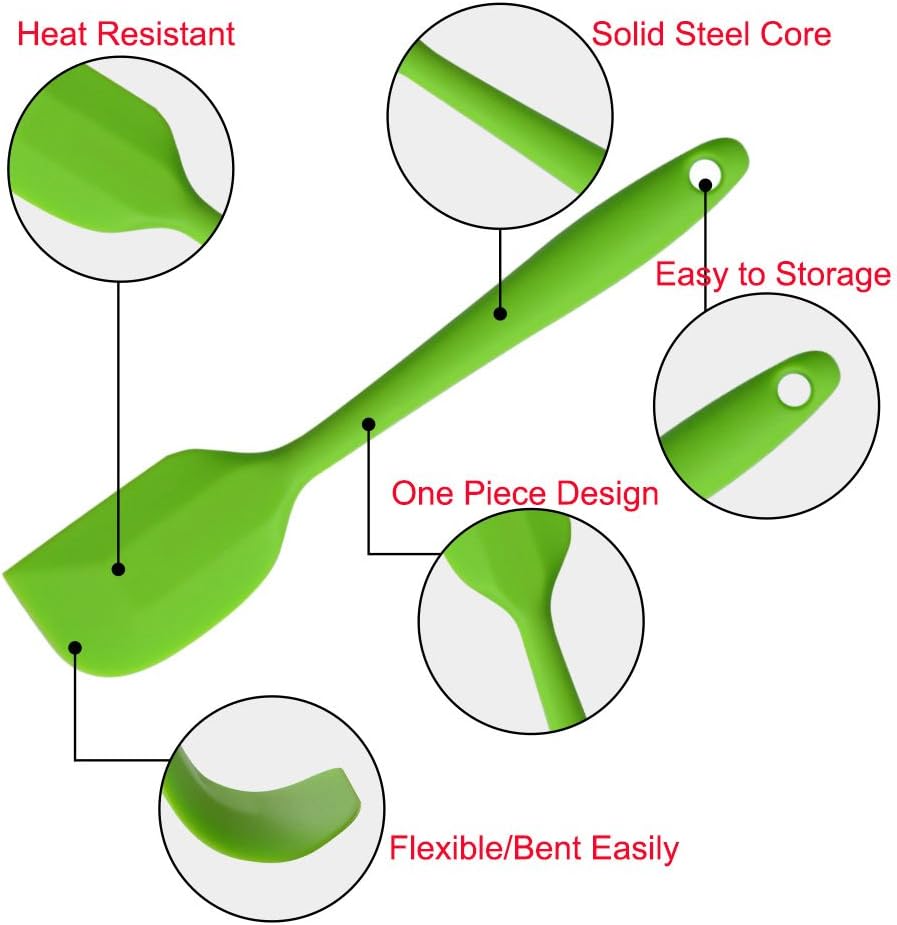 Skiennix Silicone Spatulas - 11 Inch Heat Resistant Non-Stick Baking Mixing Tools | 4 Piece Set