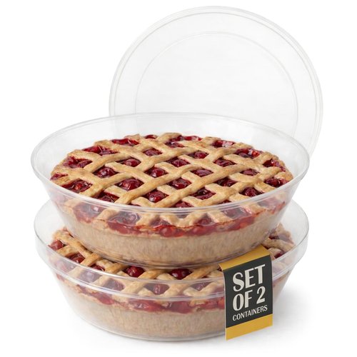 Mission Gallery 2 Pack Pie Carrier with Airtight Lid - BPA Free Pie Storage Container with Cover - Transport Keeper for Most Bakery - Plastic Pie Dish Holder