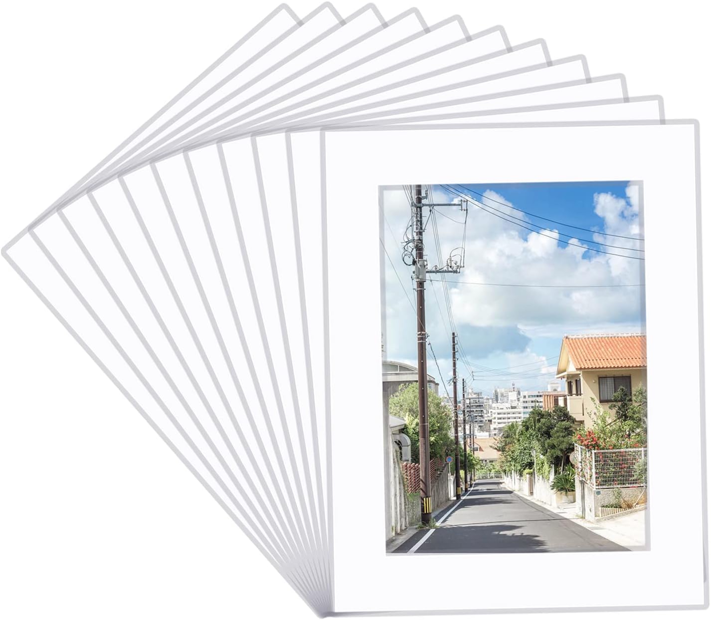 Prudiut 15-Pack White Picture Mats - 5x7 Frame Mats for 4x6 Photos | Bevel Cut Mat Board