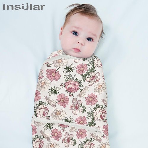 Insular Baby Swaddle Wrap - Adjustable Swaddling Set for Newborns | Soft Cotton Sleep Sack 3 Pack, Floral (0-3 Months)