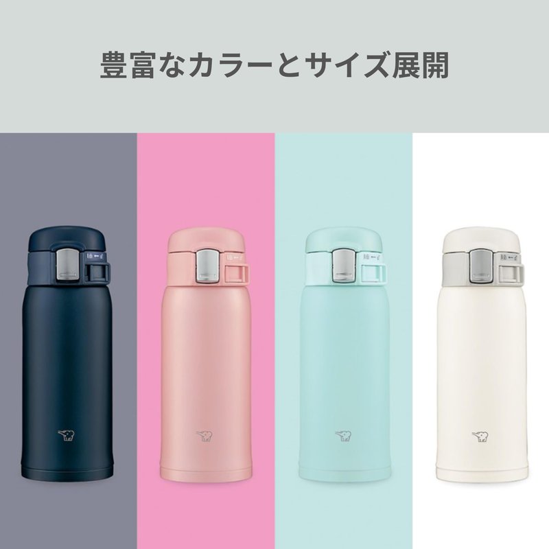 Zojirushi SM-SF36-AM Water Bottle, Direct Drinking [One-touch Open] Stainless Steel Mug, 12.2 fl oz (360 ml), Mint Blue