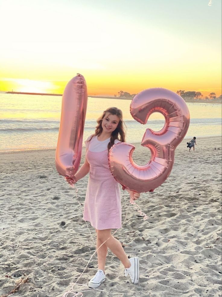 Pastel Pink 15th Birthday Balloons - 40 Inch Big Foil Number Decorations for Weddings & Anniversaries
