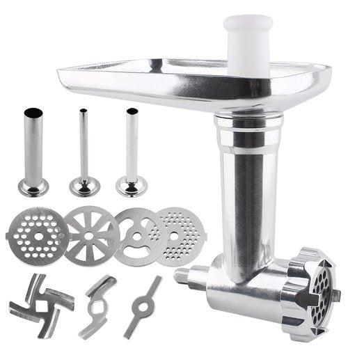 Joyparts MG-50 Meat Grinder Attachment,Compatible with Cuisinart Stand Mixer SM-50 and SMD-50 Series(Stainless Steel Sausage stuffer Tubes)