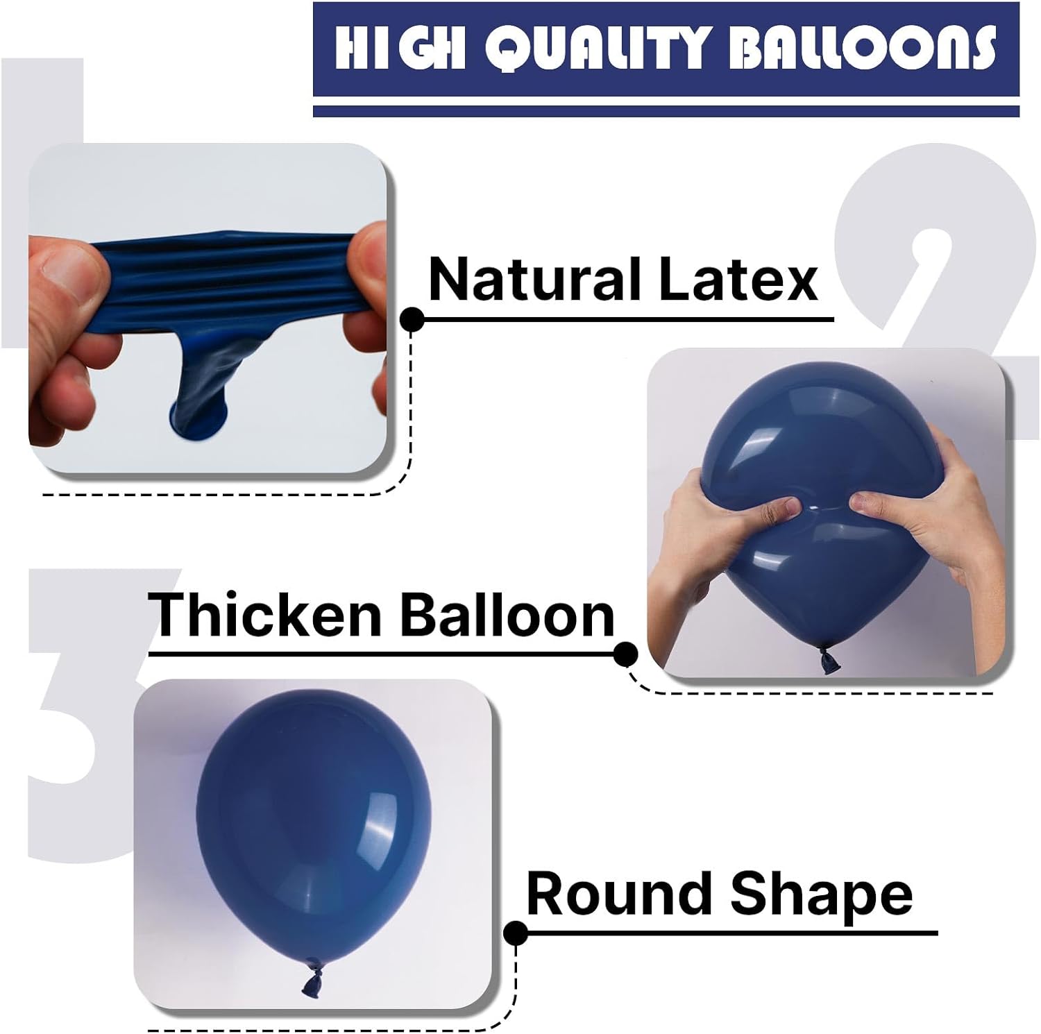 PartyWoo Navy Blue Balloons - 100-Piece Arch Kit with Various Sizes for Graduation & Birthday Decor