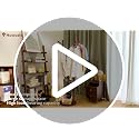 Solid Wood Rotating Coat Rack with 3 Shelves and 9 Hooks, Walnut