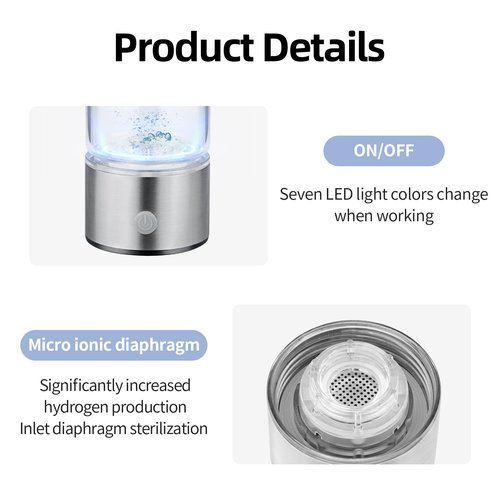 Hydrogen Water Bottle, 2025 Hydrogen Water Bottle Generator Improve Water in 3 Minutes, Hydrogen Water Machine with SPE PEM for Home, Travel, Office, Exercise, Daily Use