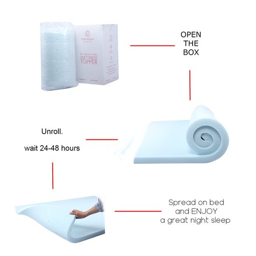 Empyrean Bedding Mattress Topper - 2 Inch Memory Foam Mattress Topper, Gel Infused Cooling Mattress Pad, Twin Size.