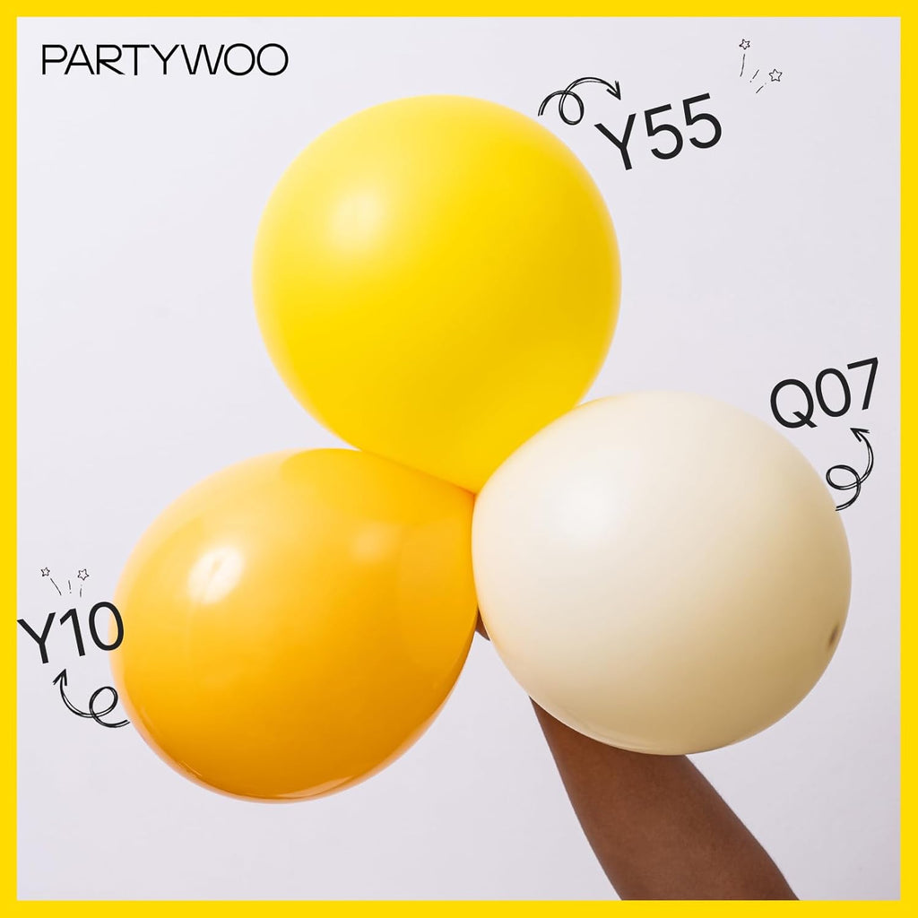 PartyWoo Yellow Balloons - 100pcs 5-Inch Mini Matte Latex Balloons for Celebrations & Events