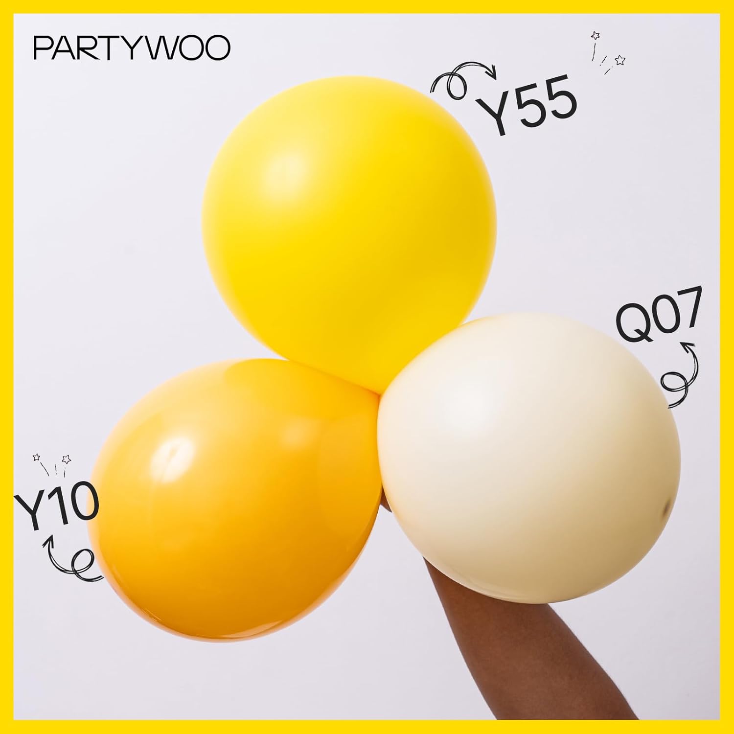 PartyWoo Yellow Balloons - 100pcs 5-Inch Mini Matte Latex Balloons for Celebrations & Events