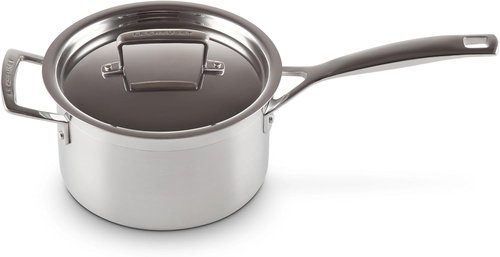 Le Creuset Stainless Steel Saucepan - Classic 3-Ply Design | 3 Quart Capacity