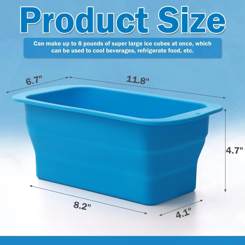 2-Pack 16LB Extra Large Silicone Ice Block Molds for Ice Bath & Cold Plunge, Giant Ice Cube Trays for Coolers, Essential Ice Bath Chiller Accessories
