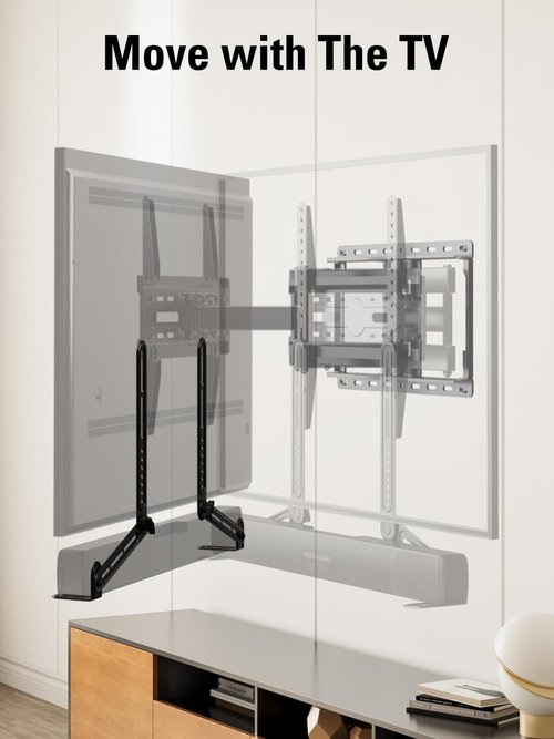 Mounting Dream Soundbar Mount Bracket - Fits Most Sound Bars Up to 15 Lbs | Detachable Extension Plates MD5420