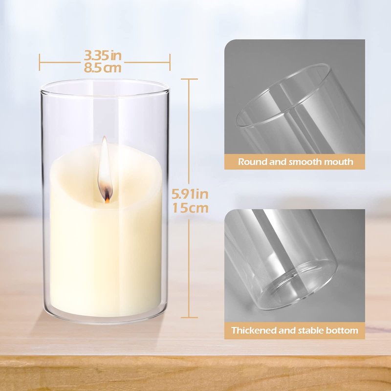 24 Pcs Tall Glass Vases Bulk, 6 Inch Clear Cylinder Flower Vases Transparent Candle Holder for Wedding Centerpieces and Home Decor