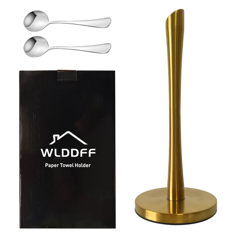 Stainless Steel Paper Towel Holder for Countertop, Kitchen and Bathroom (Gold)