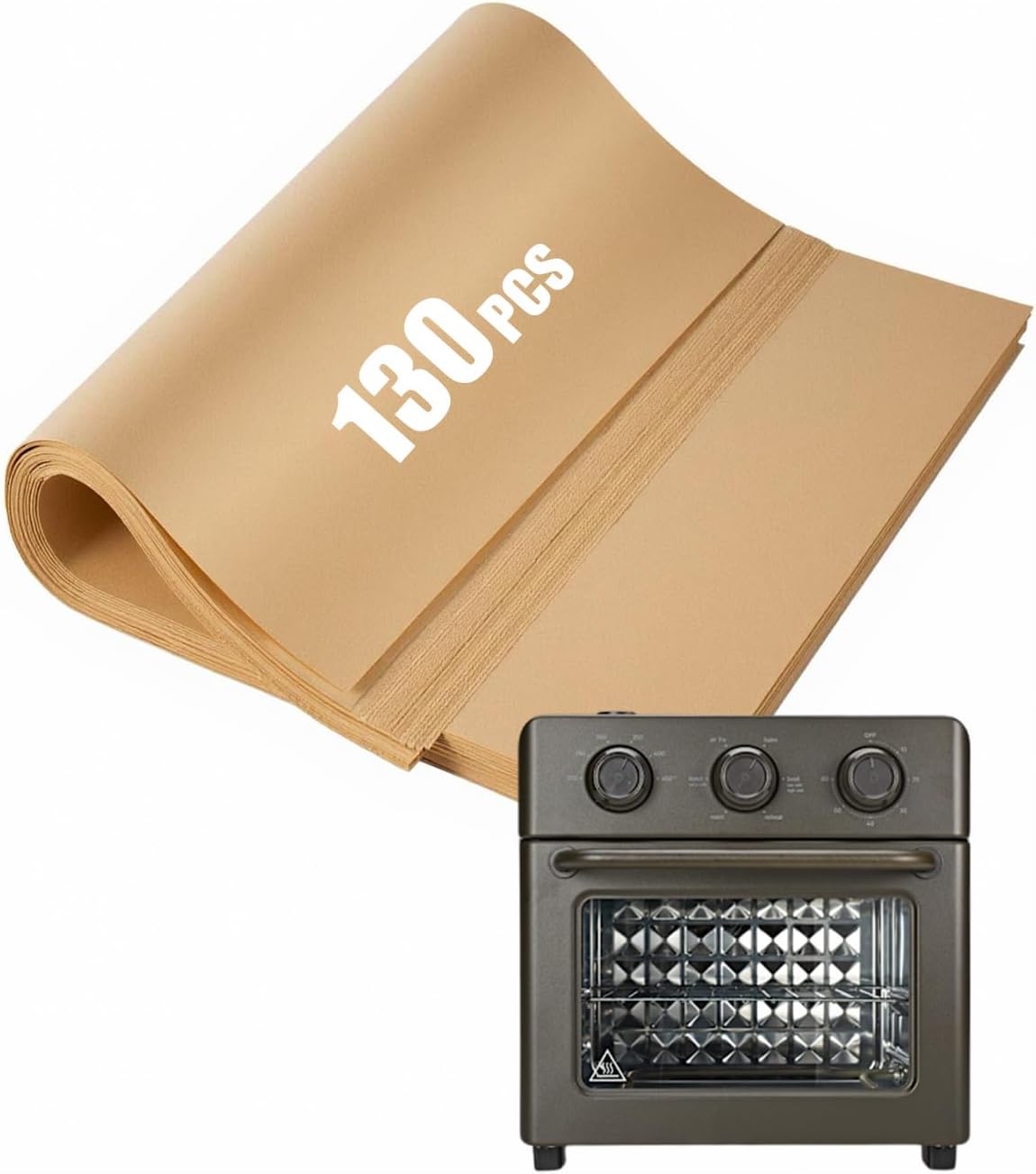 Our Place 130PC Air Fryer Paper Liners - Nonstick Disposable Parchment Sheets for 12.7QT Wonder Oven