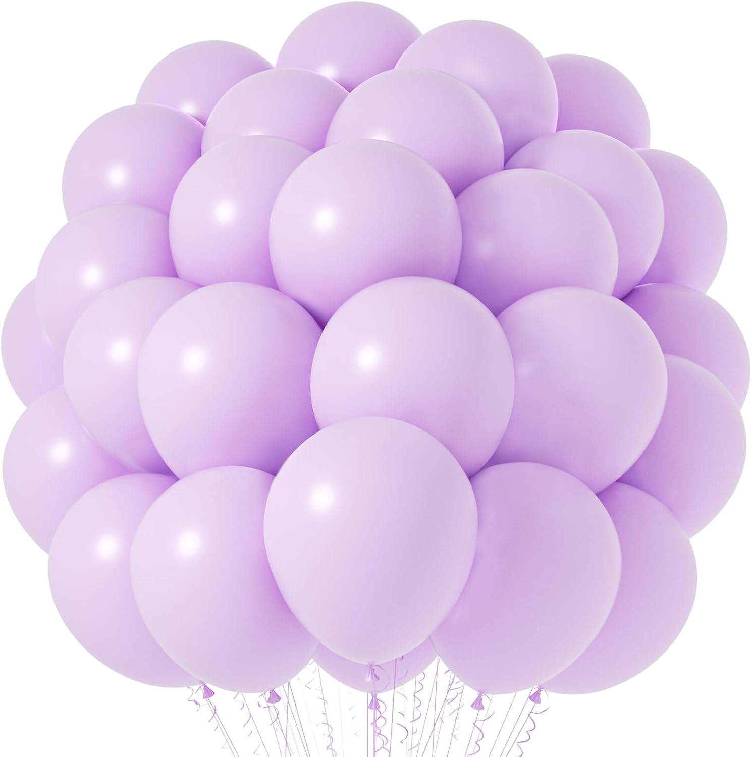 Voircoloria Pastel Purple Balloons - 12-Inch Light Purple Latex | 66-Pack for Birthday, Baby Shower & Weddings