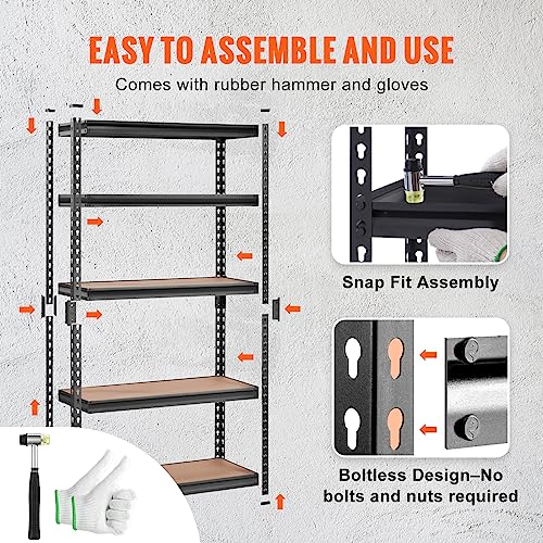 5-Tier Heavy Duty Storage Shelves 30"x12"x60" Metal Utility Rack