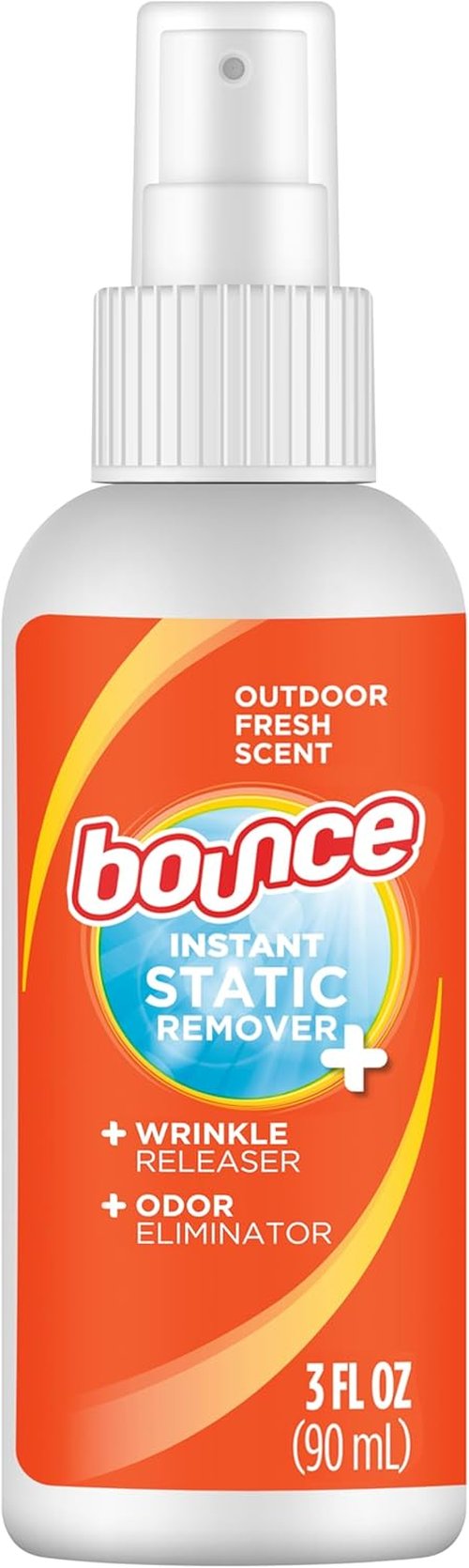 Bounce Anti-Static Spray - 3-in-1 Odor Eliminator & Wrinkle Release | Travel Size (3 Oz)
