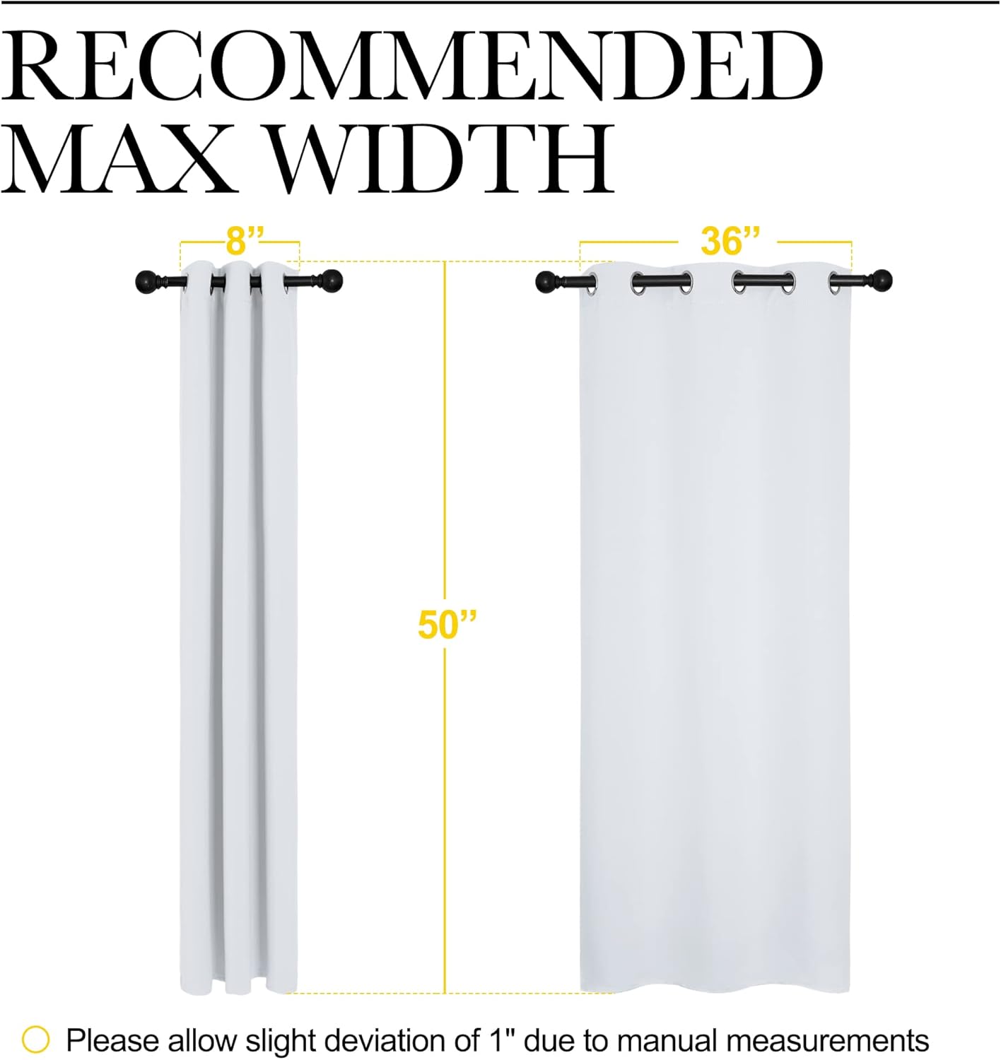 NICETOWN Room Darkening Curtain Panels - Thermal Insulated Drapes for Bedroom | Greyish White, 42" x 50" (2 Panels)