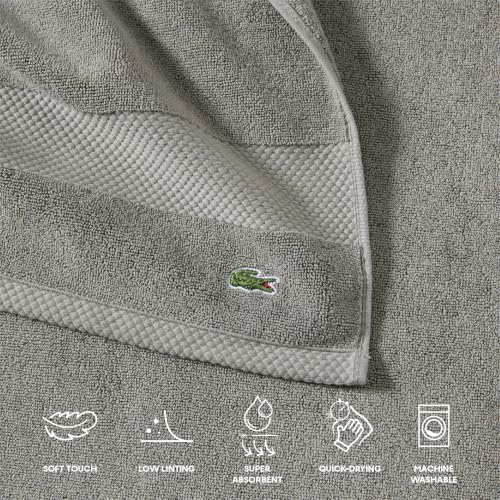 Lacoste Heritage 100% Supima Cotton Bath Sheet 35x70 Meteorite – Soft, Durable & Absorbent