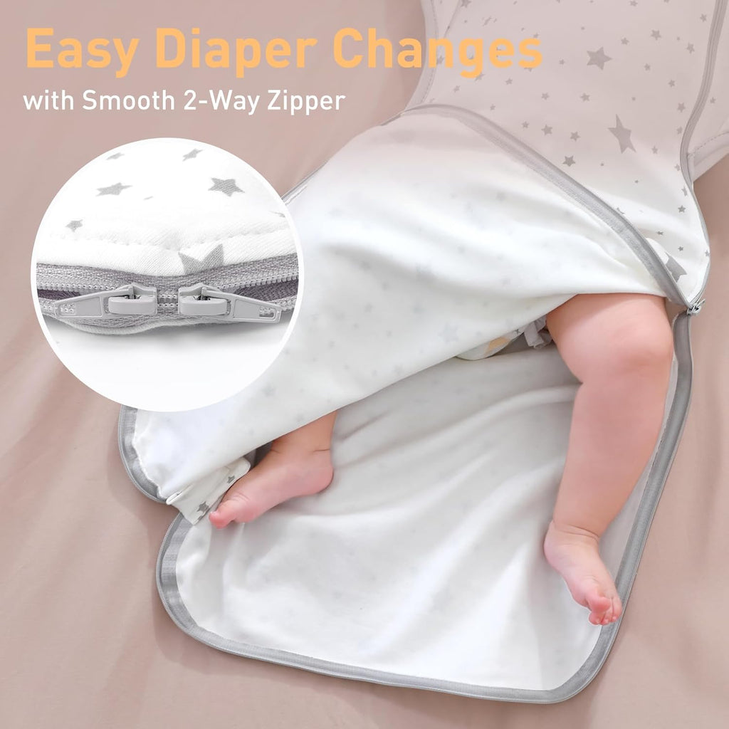 Skiennix Baby Sleep Sacks - 3-Way Transition Swaddle Blanket Set for Newborns (0-3 Months) - Soft Cotton, Arms Up Design