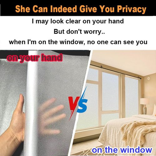 Frosted Glass Window Privacy Film Decorative with Tools, 2 Way Frosting Privacy Film for Glass, Static Cling Window Tint for Home Anti-UV, Covering Clings 47.2" by 78.74"