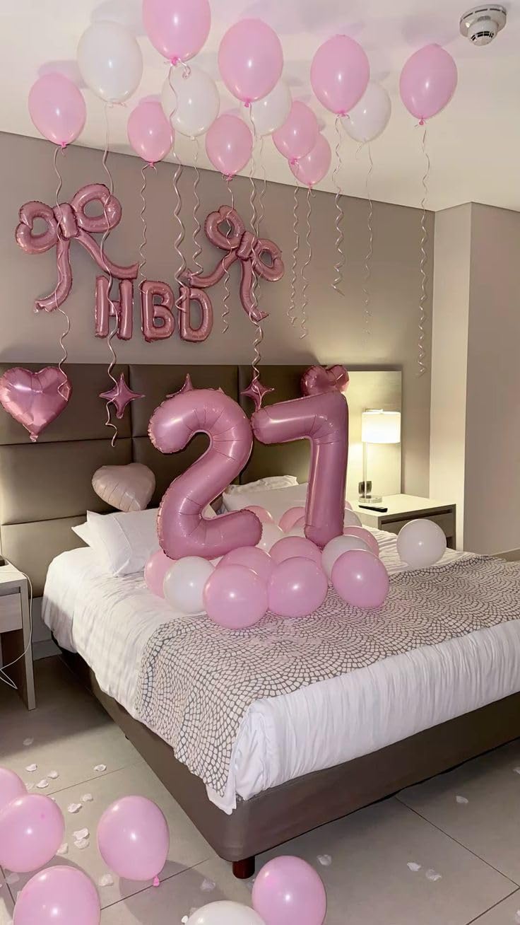 Skiennix 40-Inch Pastel Pink Balloon Number - 18th Birthday Party Decoration for Men & Women