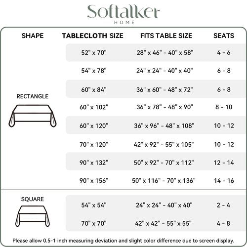 Softalker Rectangle Tablecloth, Waterproof & Stain Resistant Table Cloths Wrinkle Free Fabric Washable 210GSM Polyester Table Cover for Spring/Party/Outdoor - 60 x 102 inch,Purple