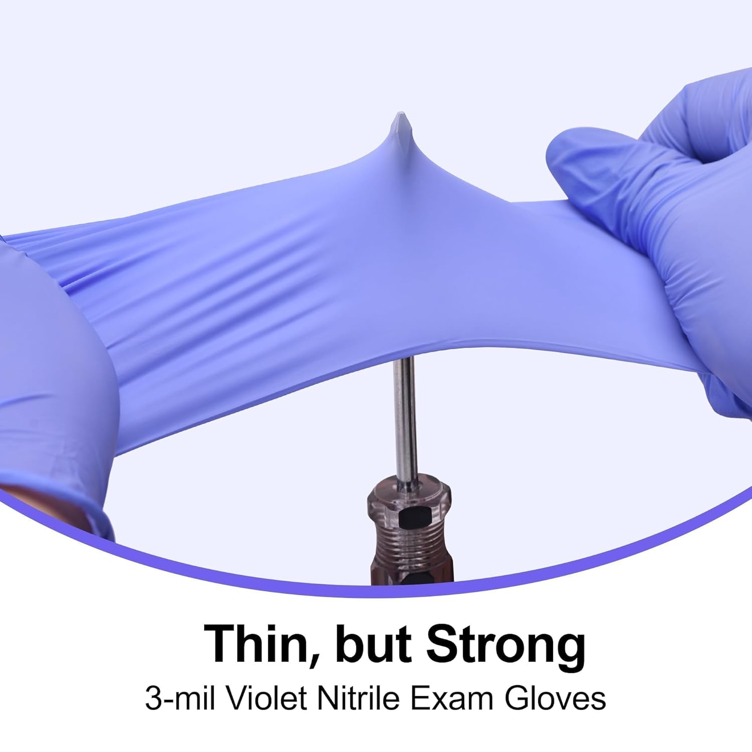 SwiftGrip Disposable Nitrile Exam Gloves - 3mil, Medium, Box of 100 | Latex-Free, Powder-Free, Violet for Medical & Food Use