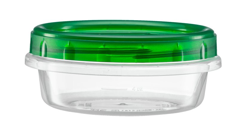 ELEGANT DISPOSABLES (8 Ounce 20 Pack) Twist cap Containers Clear Bottom With Green Top Screw on Lids Twist Top Food Storage Freezer Containers