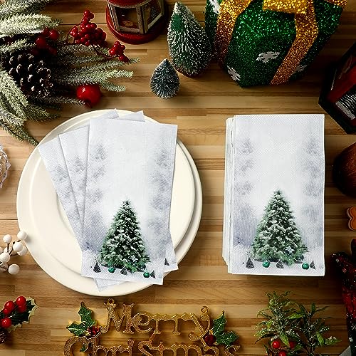 Cholemy Snowflake 200 Pcs Christmas Guest Napkins 2-Ply Paper Towels