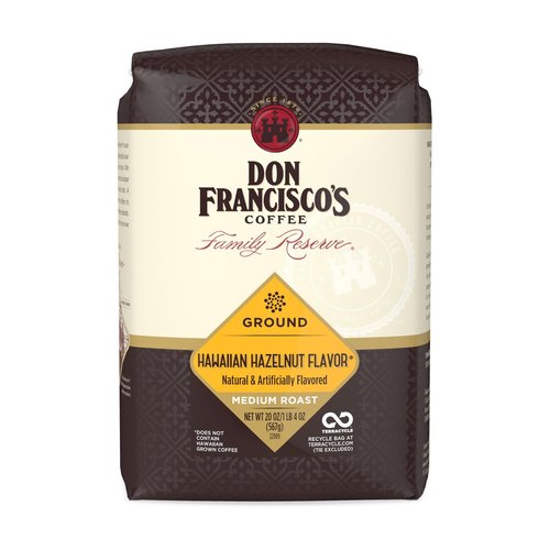 Don Francisco's Hawaiian Hazelnut Ground Coffee, Medium Roast – 100% Arabica, Flavored Coffee, 20 oz Bag
