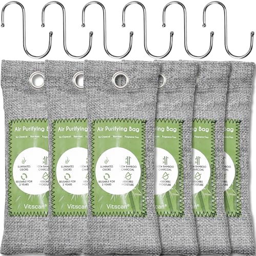 Bamboo Charcoal Air Purifying Bag 6 Pack Natural Shoe Deodorizer