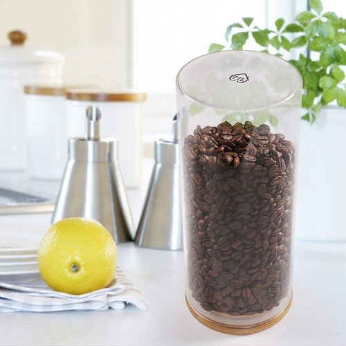 Glass Coffee Bean Container, 52.36 FL OZ (1550 ML), [Thickened Version] 77L Glass Food Storage Jar with Airtight Seal Bamboo Lid - Clear Food Storage Canister for Serving Tea, Coffee, Spice and More