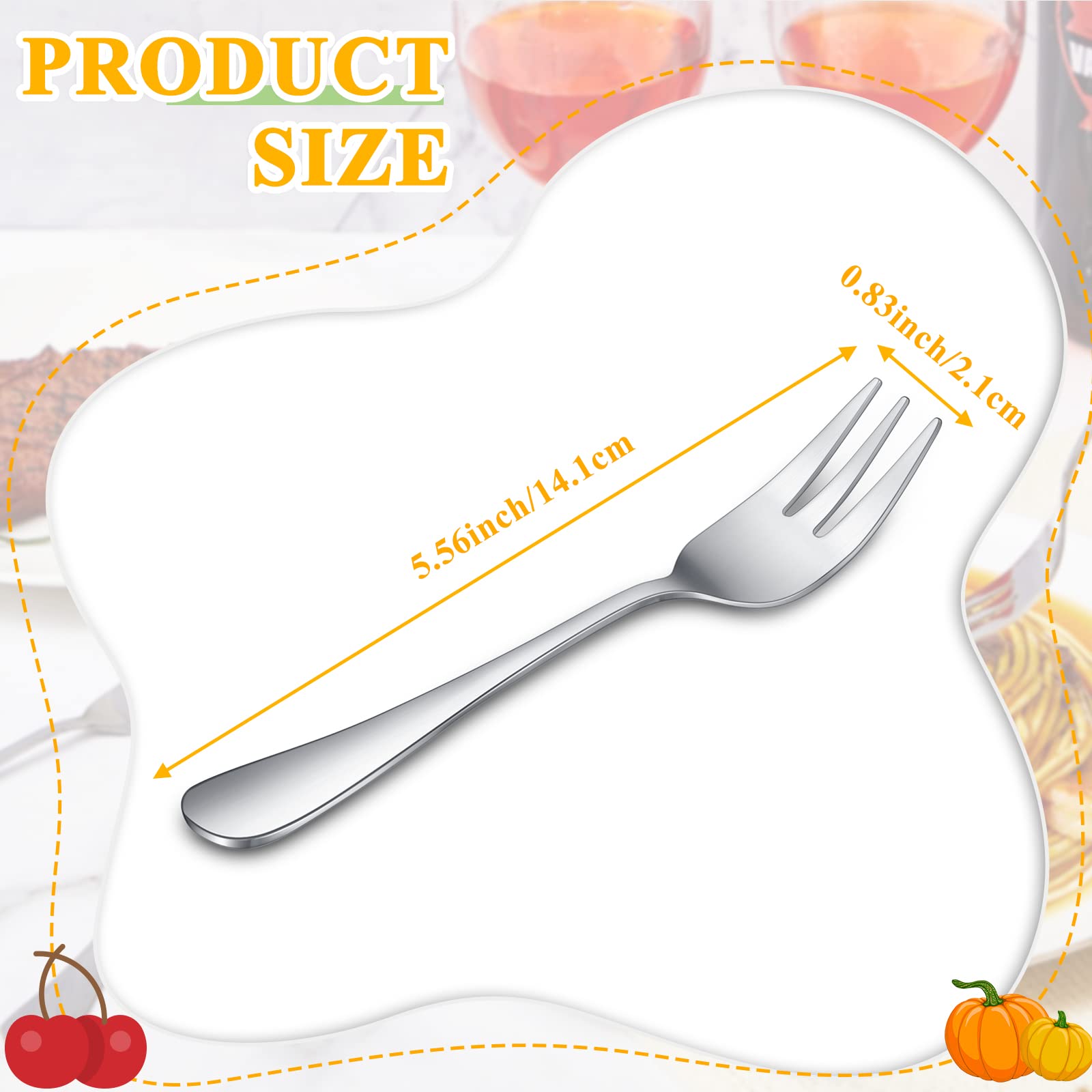 Zubebe 24 Pcs Oyster Fork Appetizer Seafood Forks Portable Stainless Steel dinnerware 3 Prong Fruit Small Cocktail Salad Dessert tableware for Tasting Crab Escargot Party Travel, 5.5 Inch Silver