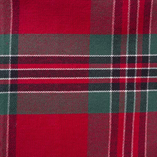 DII Farmhouse Christmas Plaid Napkin Set 20x20 Inches, Red & Green, Pack of 6