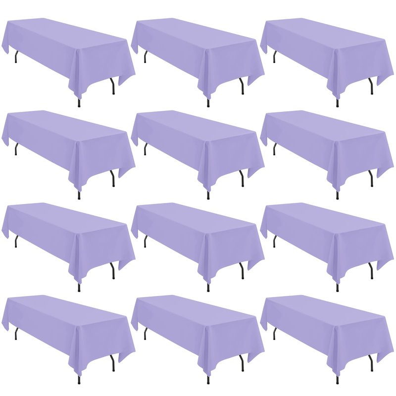 12 Pack Polyester Tablecloth Rectangle Tablecloth 60 x 102 Inch Burgundy Tablecloth for 6 Ft Rectangle Tables, Washable Fabric Table Covers Polyester Table Clothes for Wedding Parties Banque