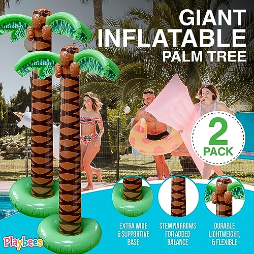 Inflatable Palm Trees 6 Foot 2 Pack Tropical Luau Party Decor
