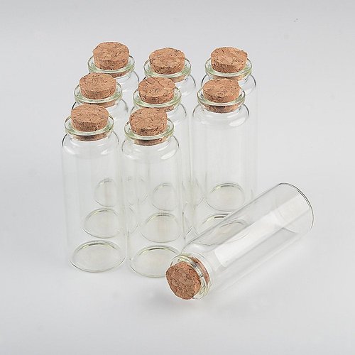 Empty Mini Bottle with Cork Stopper 40ml Glass Jars idea for Wedding Small Wishing Bottles Wholesale 50pcs (50, 40ml-30x80x17mm)