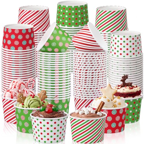Chengu 60 Pcs 9 oz Christmas Snack Cups Red & Green - 6 Designs