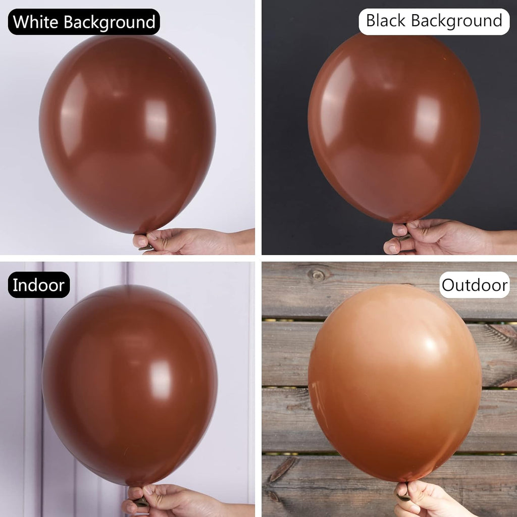 PartyWoo Brown Balloons - 51 Pcs 12 Inch Dark Brown Latex Helium Balloons for Weddings & Events