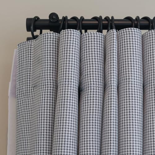 4 Pack Metal Curtain Rod Finials, Black End Caps for 1/4"-20 Threaded Rods